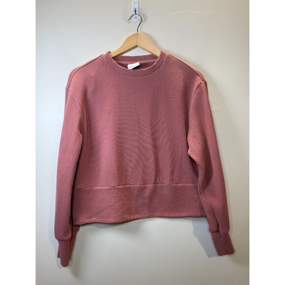 Varley Withered Rose Maybrook Ribbed Crewneck Sweater Women's XS Casual Knit Top - Picture 5 of 12